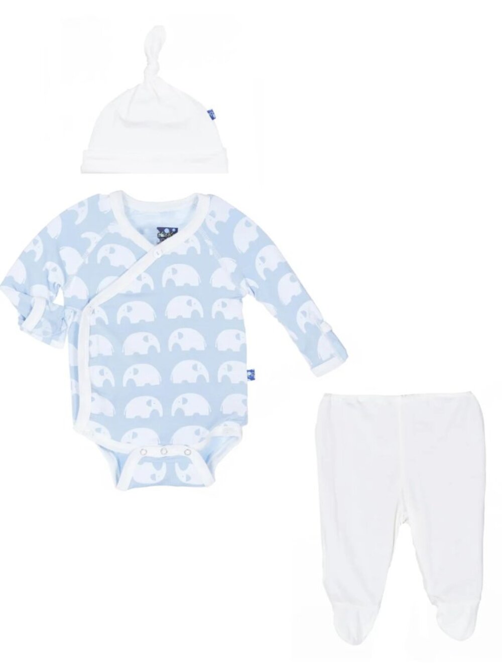 NWT Kickee Pants Kimono Gift Set in Pond Elephant Size 3-6 Months